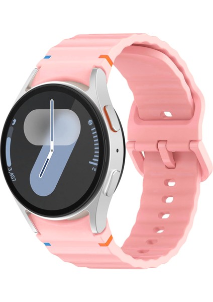 Samsung Galaxy Watch 4 5 6 7 Fe 40 40 44 Classic 42 43 46 47 mm Kordon Dekoratif Örgü Çizgili Spor Silikon Kayış