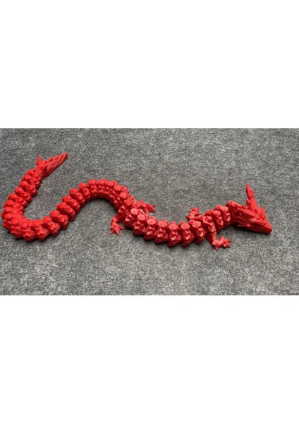 Esnek Kristal Ejderha Figürü – 40 cm Hareketli Oyuncak, Dekoratif Koleksiyon Ejderha Hediyesi