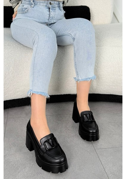 Msn 904 Toka Detaylı Topuklu Loafer