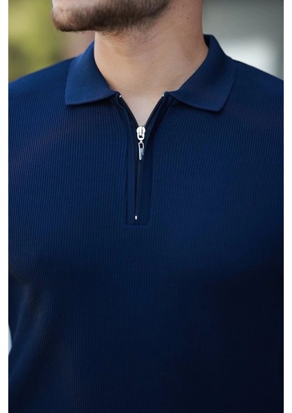 Erkek Fermuarlı Yakalı Kısa Kollu Tshirt modelleri