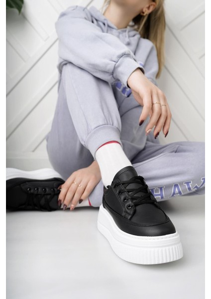 Dvm 1010 Siyah Beyaz Kalın Taban Kadın Sneakers modelleri