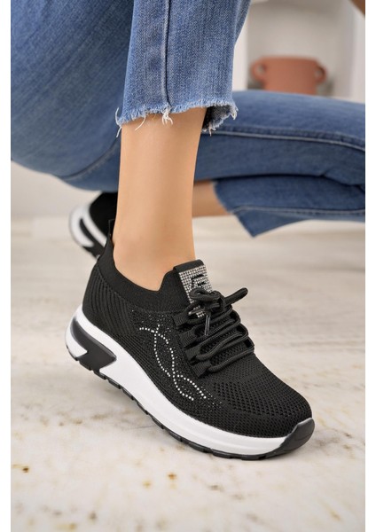 Lady 3002 Siyah Triko Kadın Sneakers fırsatları