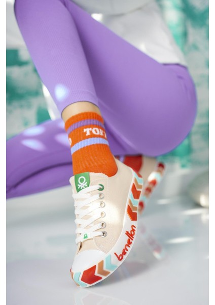 30620 Bej Kısa Kadın Sneakers
