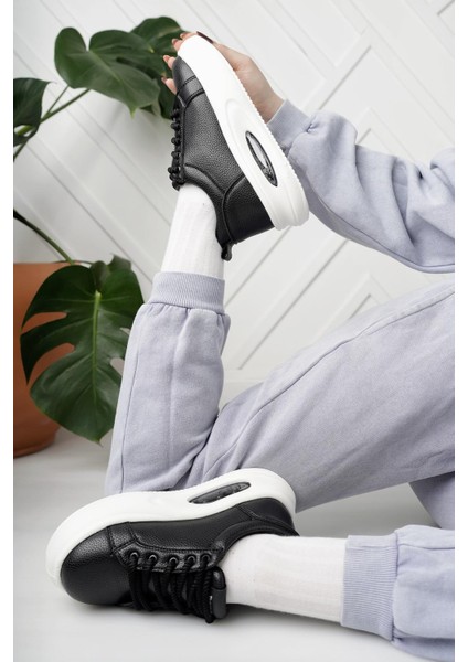 Dvm 5750 Siyah Beyaz Havalı Taban Kadın Sneakers fırsatları