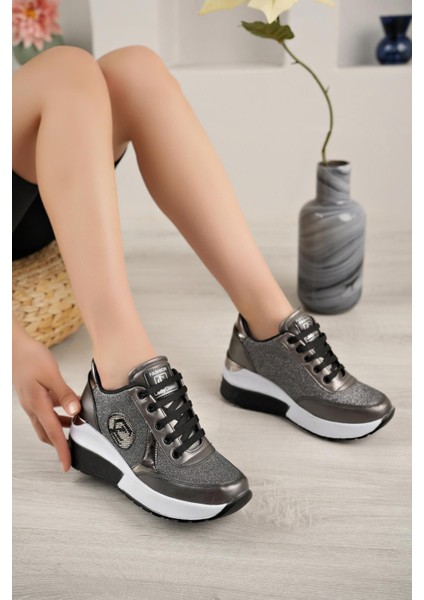 Lady 3001 Platin Dolgu Kadın Sneakers