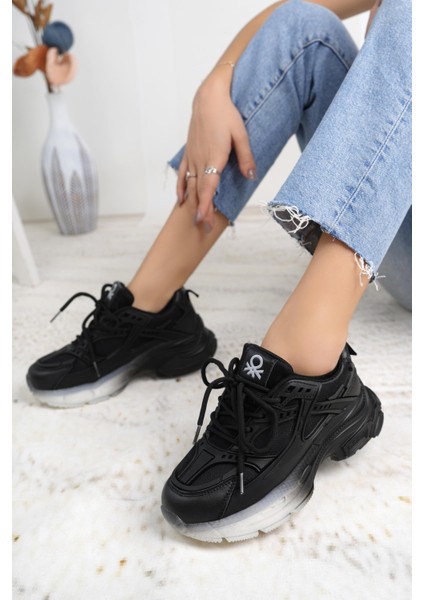 11120 Siyah Memory Foam Kadın Sneakers