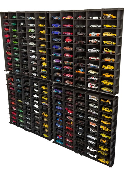 Standard 200 Araç Oyuncak Araba Rafı, 1:64 Ölçek Uyumlu Metal Oyuncak Araç Garaj Duvar Vitrini
