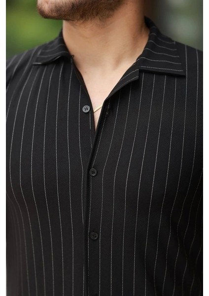 Erkek Kısa Kollu Çizgili Gömlek modelleri