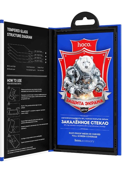 iPhone 16E Uyumlu Hoco Bear Shield Hd Cam Ekran Koruyucu