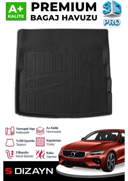 Volvo S60 3D Pro Bagaj Havuzu 2018 Üzeri A+ Kalite