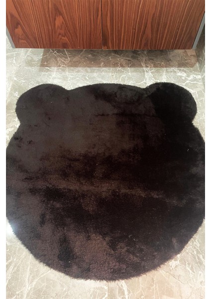 2li Sevimli Ayı Figürlü Post Peluş Tavşan Tüylü Banyo Takımı Klozet Takımı 80X80 ve 100X100 Banyo Paspası