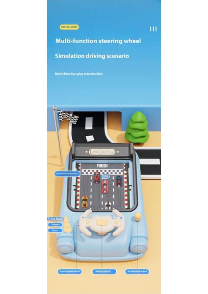 Araba Yarışı Atılım Macera Oyun Makinesi Çocuk Araba Simülasyonu Sürüş Elektrikli Direksiyon Eğitici Oyuncaklar (Yurt Dışından)
