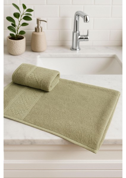 2 Parça Banyo Havlu Takımı %100 Pamuklu Duru Desen modelleri