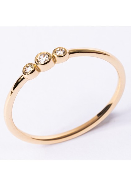 Gümüş Yüzük - Tria Swarovski Taşlı Modern Evlilik Teklifi Yüzüğü - Minimal Hediyelik Gümüş Yüzük fiyatları