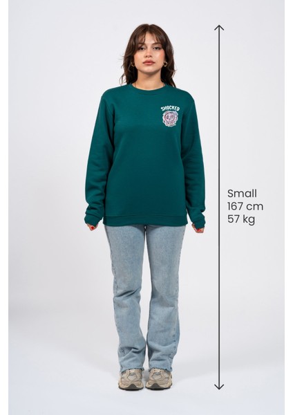 Regular Göğüste Shocked Baskılı Sweatshirt modelleri