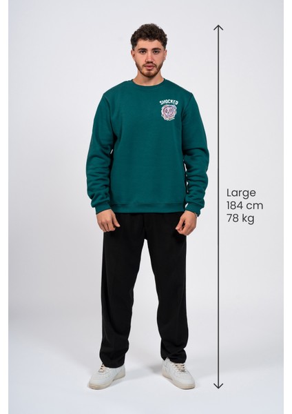 Regular Göğüste Shocked Baskılı Sweatshirt fırsatları