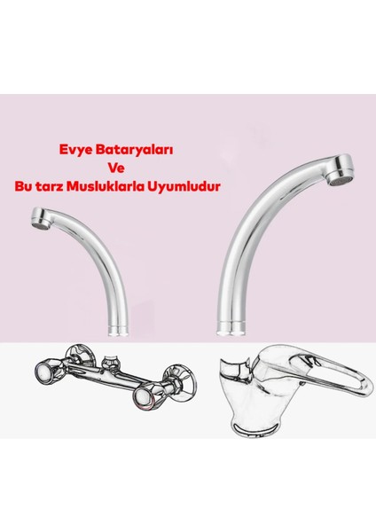 Lavabo Mutfak Musluk Batarya Kuğu Metal Lüks Evye Borusu Krom modelleri