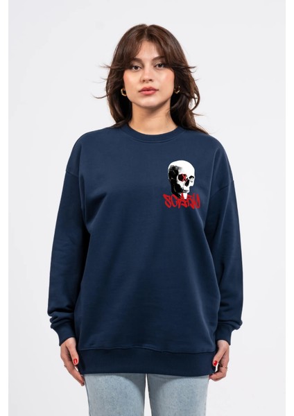 Oversize Göğüste Baskılı Scary Sweatshirt fiyatları