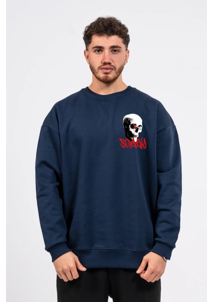 Oversize Göğüste Baskılı Scary Sweatshirt modelleri