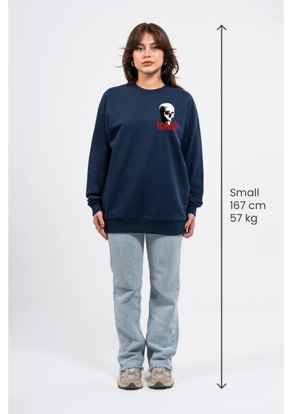 Oversize Göğüste Baskılı Scary Sweatshirt fırsatları