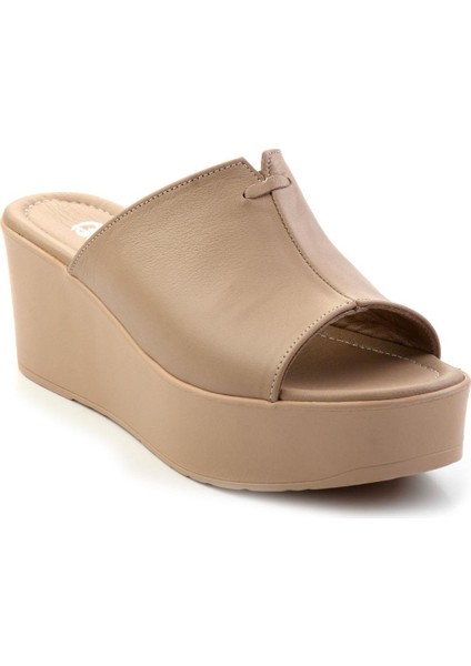 Bej Leather Kadın Terlik K04040012403 fiyatları