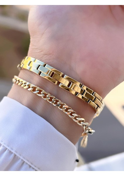Altın Kaplama Kararma Renk Atma Yapmaz 3ATM Su Geçirmez+Bileklik Lady Wristwatch GRC.101.M3