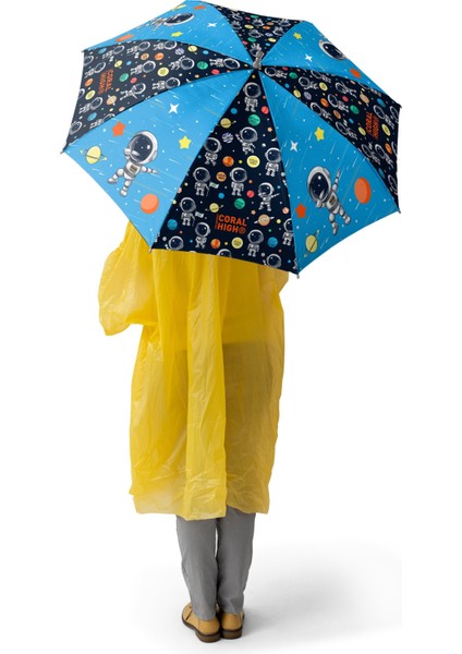 Kids Lacivert Mavi Astronot Desenli Çocuk Şemsiyesi 12673 fiyatları