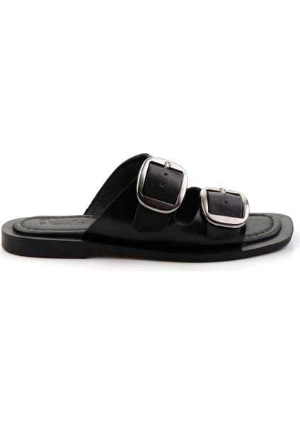 Siyah Leather Kadın Terlik K04826053703