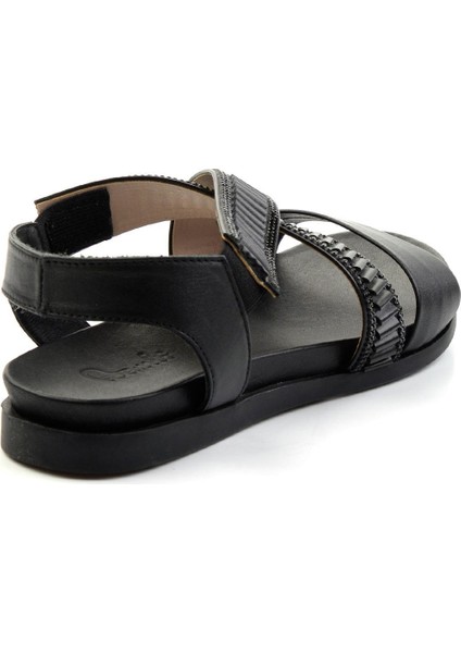 Siyah Leather Kadın Sandalet K05724660203