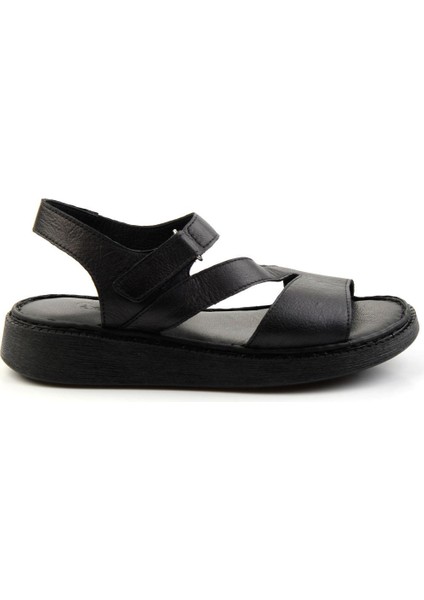 Siyah Leather Kadın Sandalet K05331045703