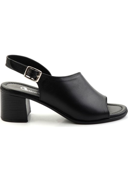 Siyah Leather Kadın Sandalet K05040030203