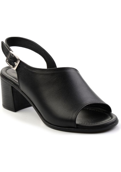 Siyah Leather Kadın Sandalet K05040030203 fiyatları