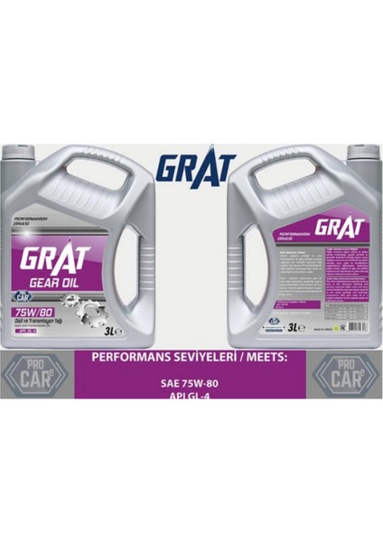 Gear 80W-90 Şanzıman ve Diferansiyel Yağ 3 Litre modelleri