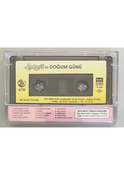 Ayşegül'ün Doğum Günü Şimdiki Çocuklar Harika Kaset (Orjnal Dönem Kağıt Baskı Kaset)