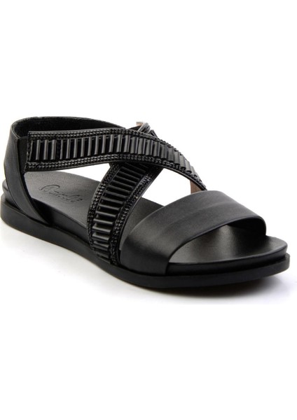 Siyah Leather Kadın Sandalet K05724660203