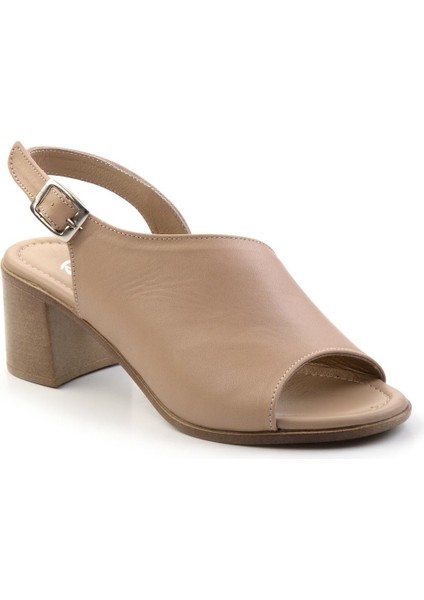 Bej Leather Kadın Sandalet K05040030203