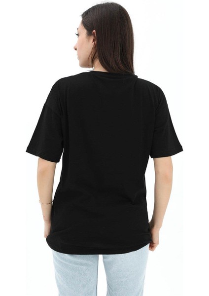 Bisiklet Yaka El Baskılı Süprem T-Shirt - Siyah modelleri