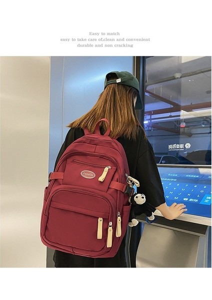 Orta Okul Öğrencisi Okul Çantası 2023 Yaz Yeni Japon Basit Rahat Sırt Çantası Trend Moda Çift Sırt Çantası (Yurt Dışından) fırsatları