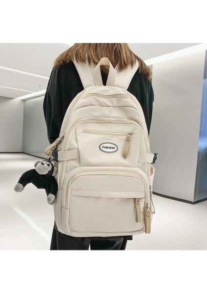 Orta Okul Öğrencisi Okul Çantası 2023 Yaz Yeni Japon Basit Rahat Sırt Çantası Trend Moda Çift Sırt Çantası (Yurt Dışından) indirimleri