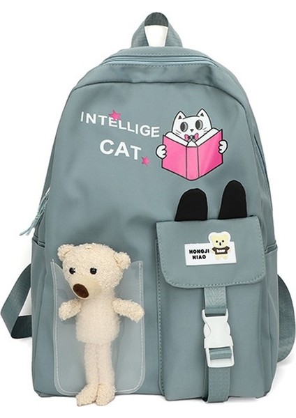 Okul Çantası Yeni Sevimli Kampüs Sırt Çantası Üniversite Öğrencileri Karikatür Ayı Büyük Kapasiteli Eğlence Sırt Çantası (Yurt Dışından)