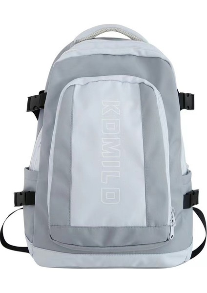 Sırt Kadın Kız Okul Büyük Kapasiteli Ekleme Kontrast Renk Rahat Sırt Çantası (Yurt Dışından)