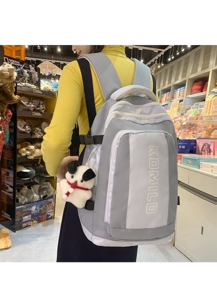 Sırt Kadın Kız Okul Büyük Kapasiteli Ekleme Kontrast Renk Rahat Sırt Çantası (Yurt Dışından) fiyatları