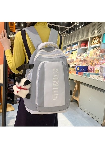 Sırt Kadın Kız Okul Büyük Kapasiteli Ekleme Kontrast Renk Rahat Sırt Çantası (Yurt Dışından) modelleri