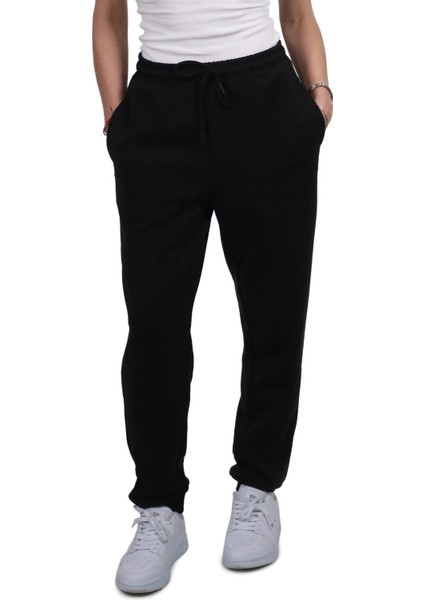 Kadın Modal Kumaş Cepli Siyah Jogger Pantolon