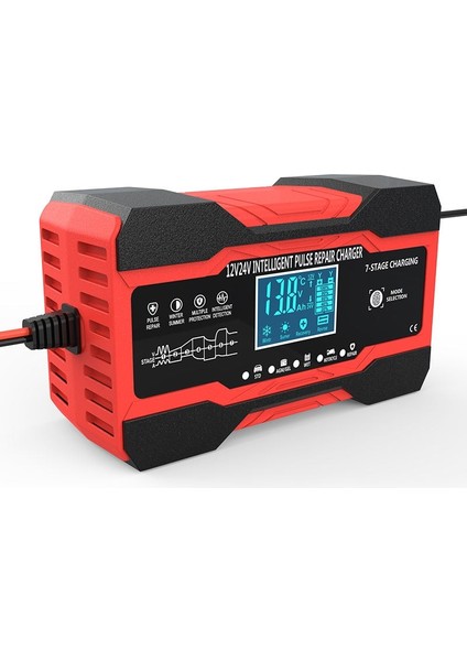 12V Desülfatör Akü Şarj Cihazı 10AH Jel Asitli Sulu Aküler Için (Takviye Özelliği Yoktur)
