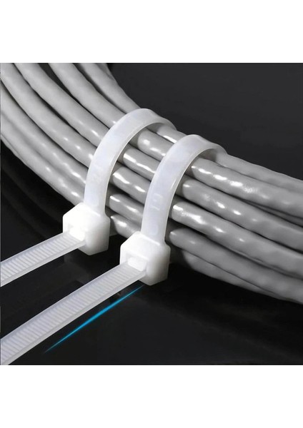 Kablo Bağı- Plastik Kelepçe - 3,6X250 mm - Cırt Kelepçe Beyaz 100’LÜ Paket