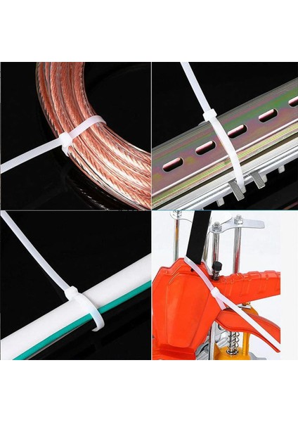 Kablo Bağı- Plastik Kelepçe - 3,6X250 mm - Cırt Kelepçe Beyaz 100’LÜ Paket