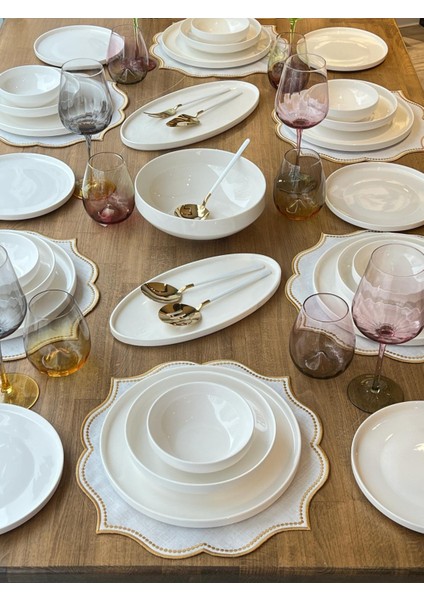 Yemek Takımı Modern Sade 50 Parça 6 Kişilik