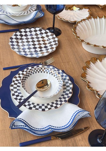 Yemek Takımı Lacivert Dama 83 Parça 6 Kişilik fırsatları