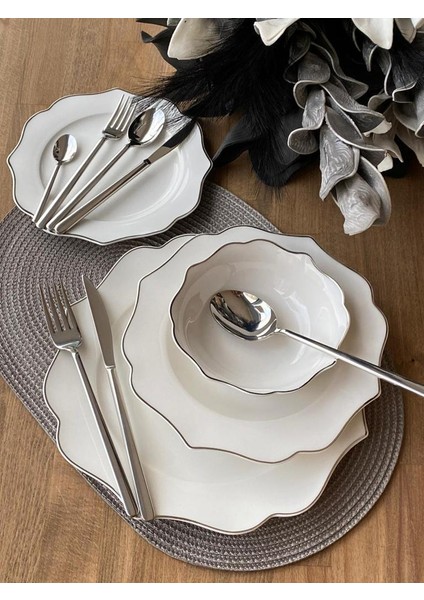 Yemek Takımı Negro Silver 24 Parça 6 Kişilik